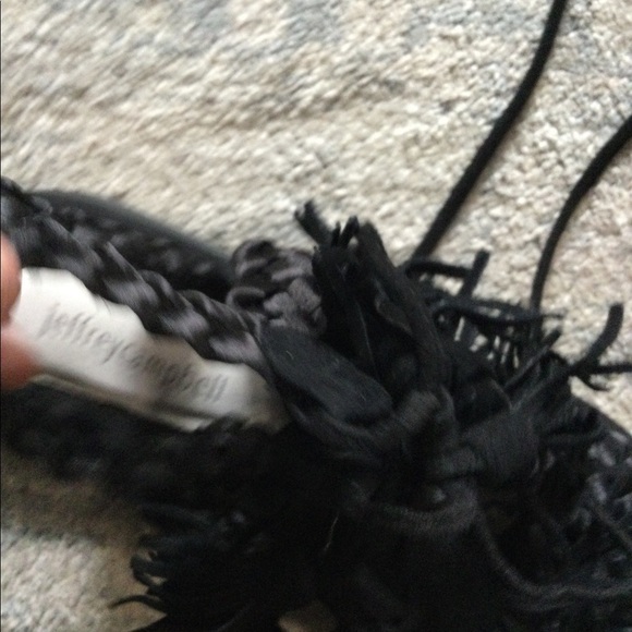 NWT Jeffrey Campbell black lace up tasselled sandals - Picture 6 of 6